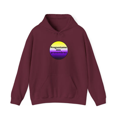 Preguntame mis Pronombres - NonBinary Hooded Sweatshirt