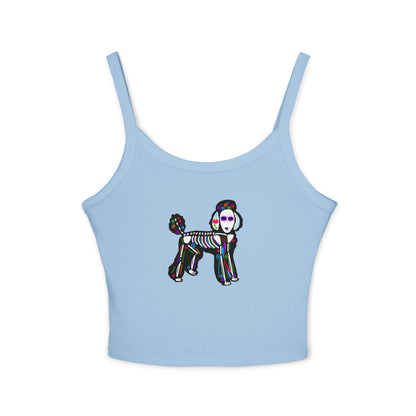 Dia de los Muertos Poodle Spaghetti Strap Tank Top