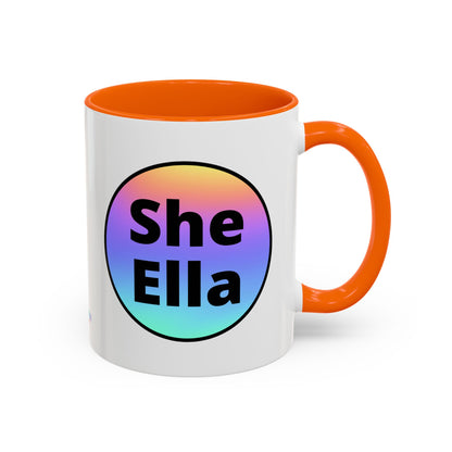 She/Ella  Rainbow Coffee Mug