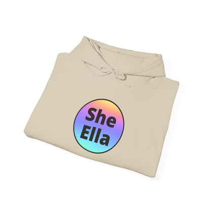 She / Ella  Rainbow Hooded Sweatshirt