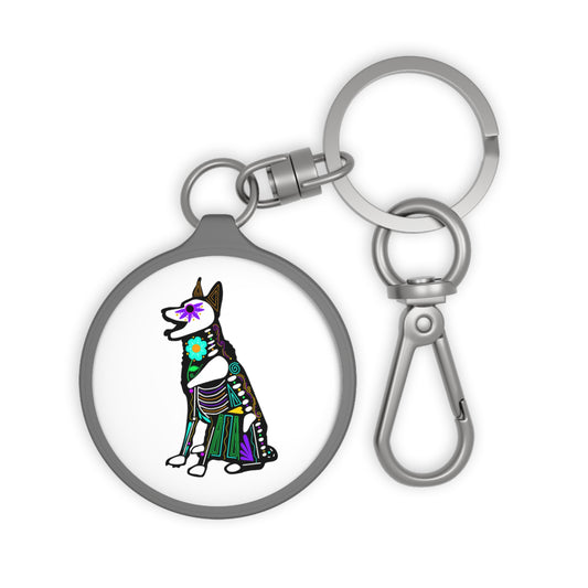 Dia de los Muertos German Shepard Keyring Tag
