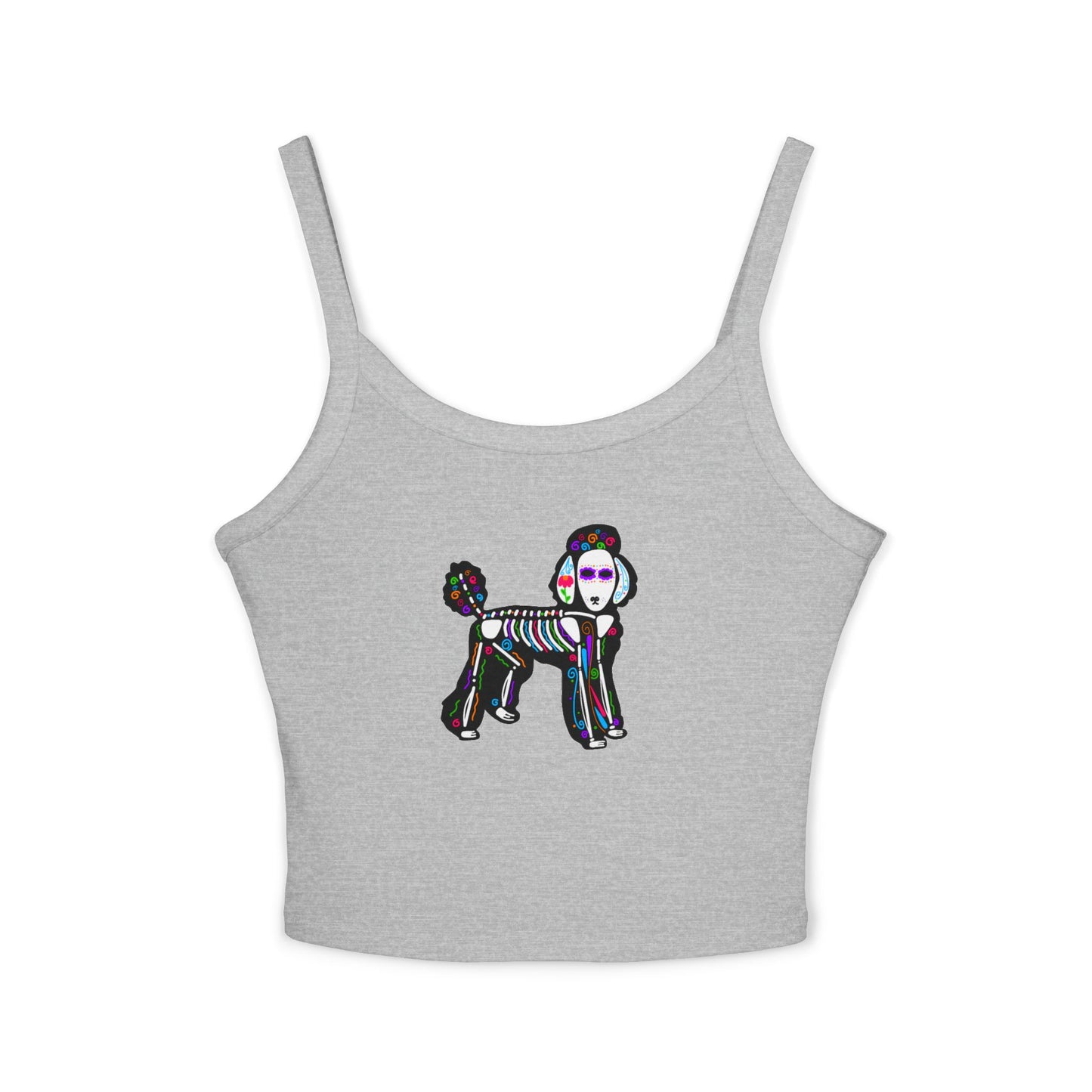Dia de los Muertos Poodle Spaghetti Strap Tank Top