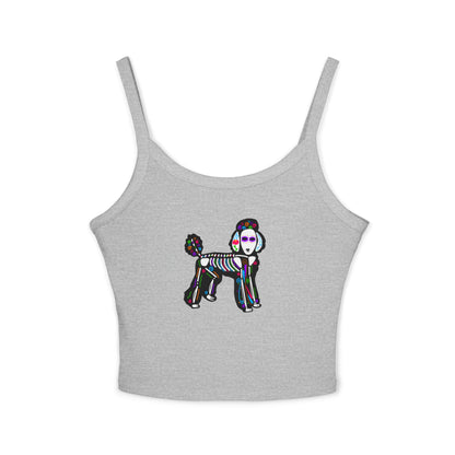 Dia de los Muertos Poodle Spaghetti Strap Tank Top