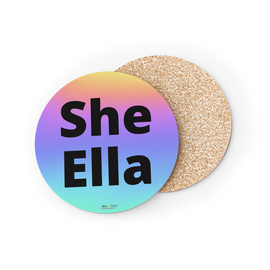 She / Ella Rainbow Coasters