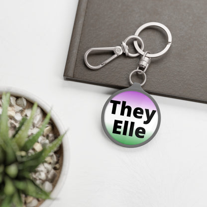 They/Elle Gender NonConforming Keyring Tag