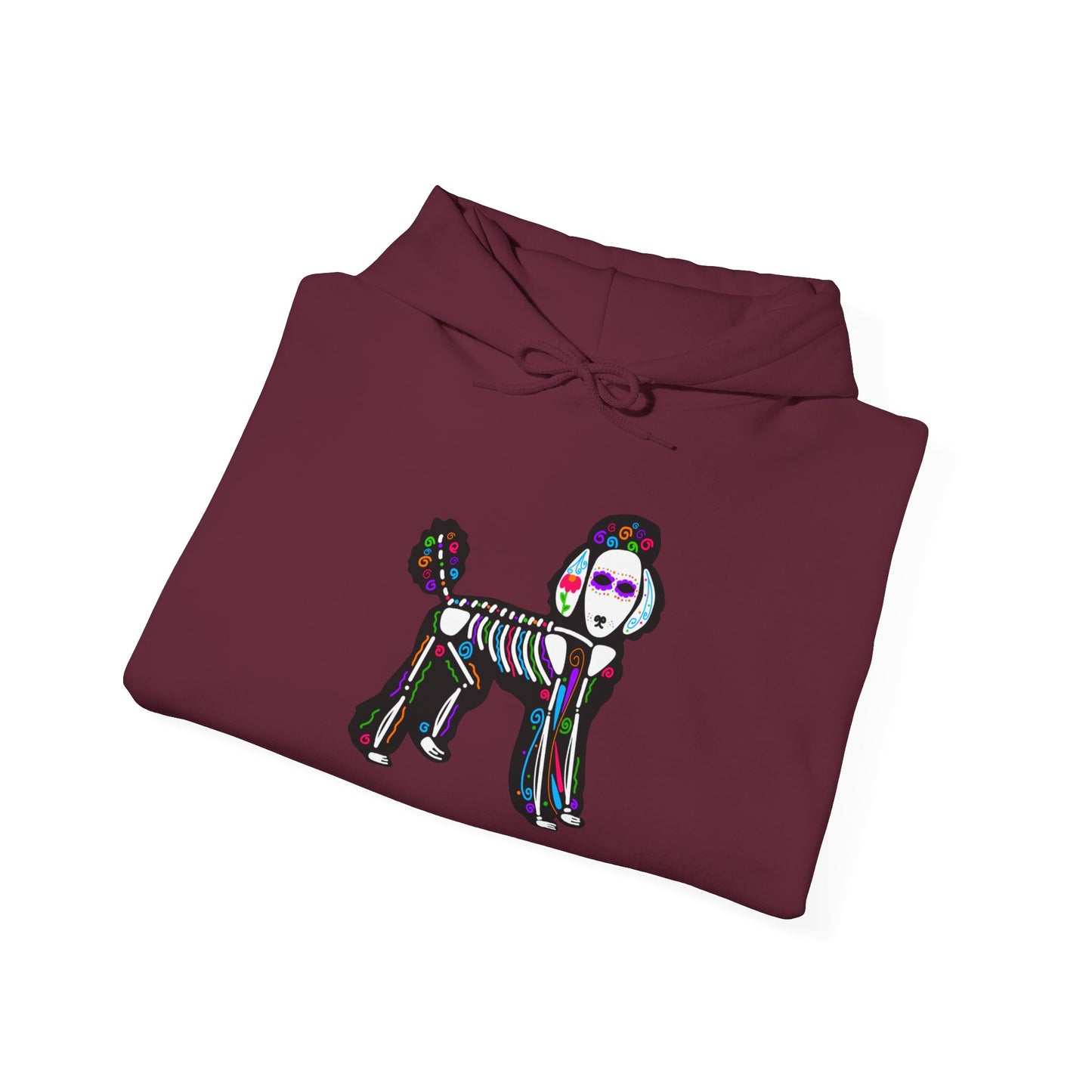 Dia de los Muertos Poodle Hooded Sweatshirt