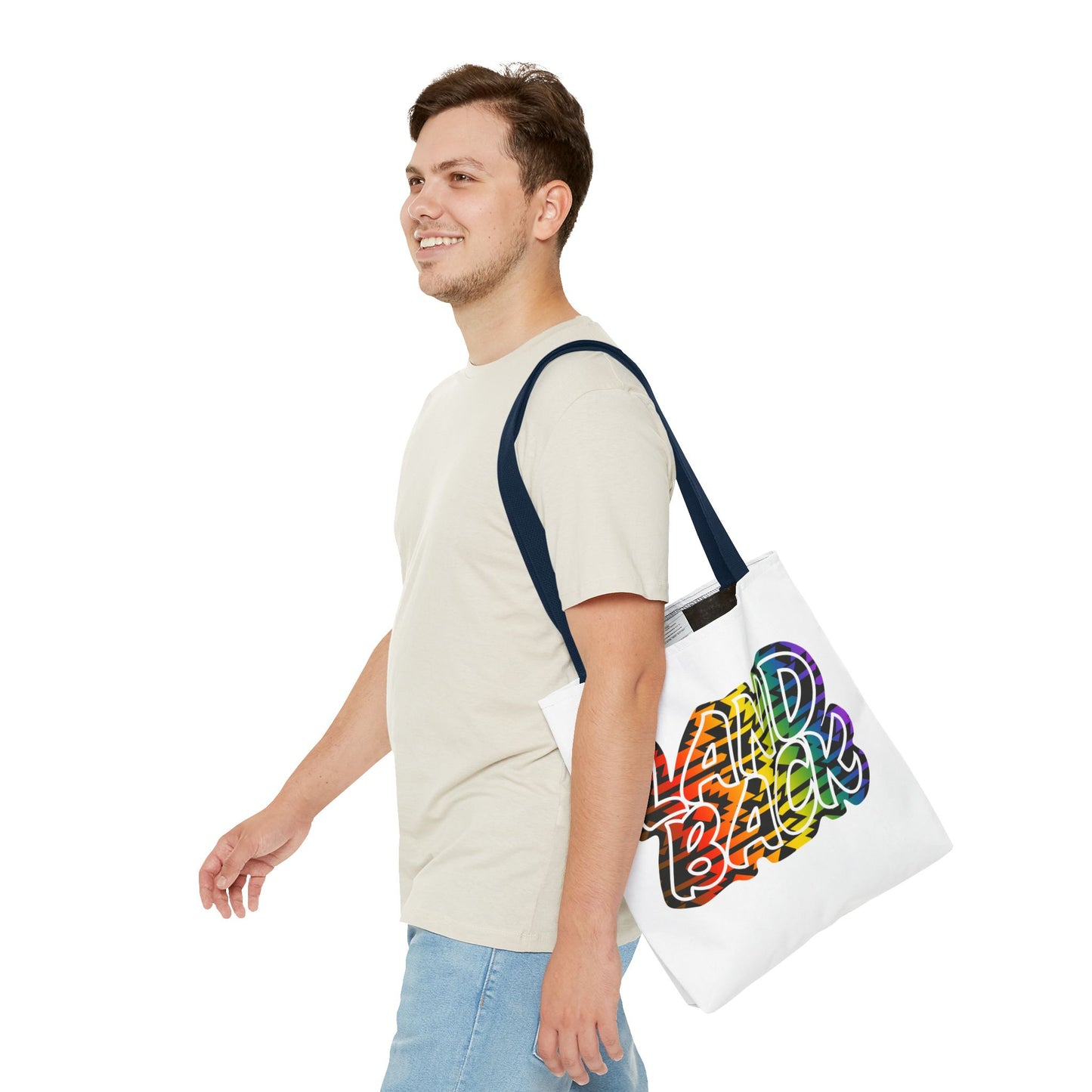 Land Back Motif Tote Bag