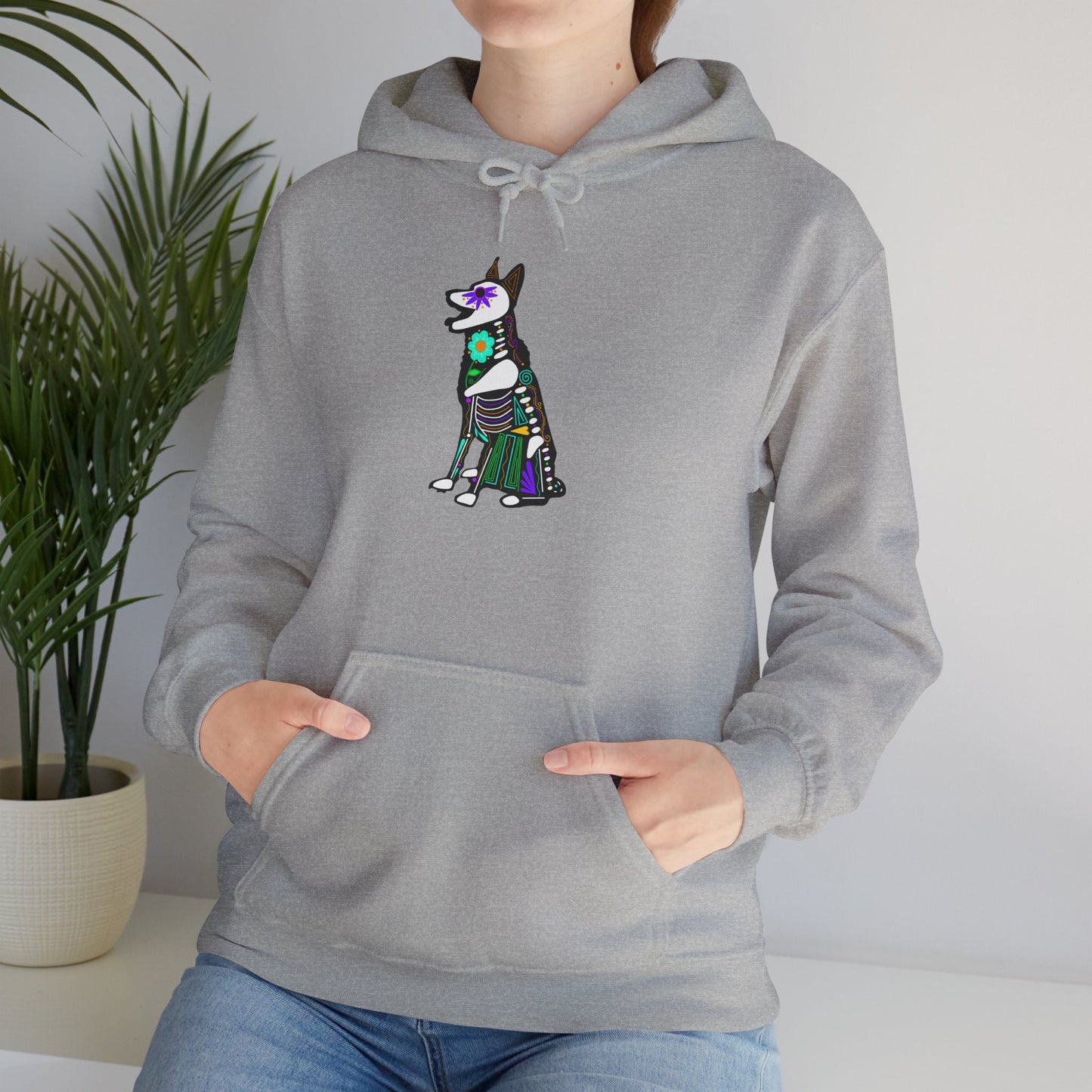 Dia de los Muertos German Shepard Hooded Sweatshirt