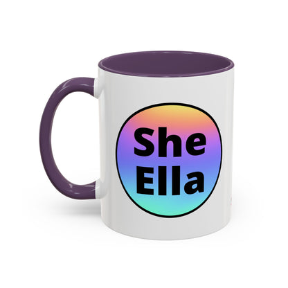 She/Ella  Rainbow Coffee Mug