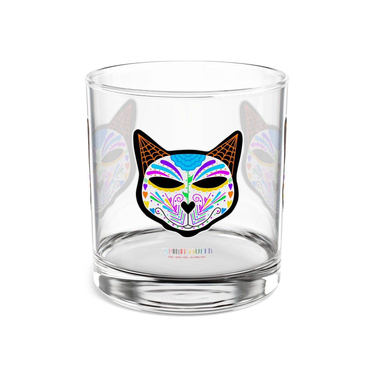 Dia de los Muertos Cat Glass