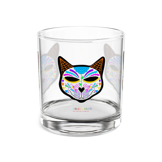 Dia de los Muertos Cat Glass