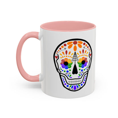 Queer Sugar Skull Accent Coffee Mug