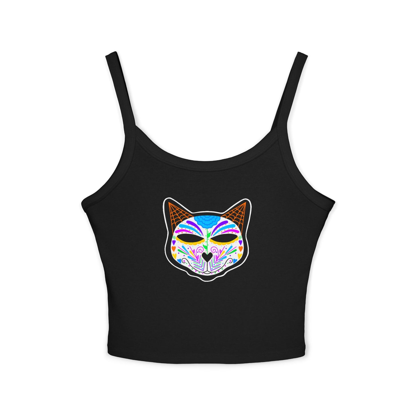 Dia de los Muertos Cat Women's Spaghetti Strap Tank Top