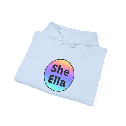 She / Ella  Rainbow Hooded Sweatshirt