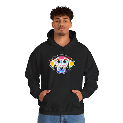 Dia de los Muertos Dog Head Hooded Sweatshirt