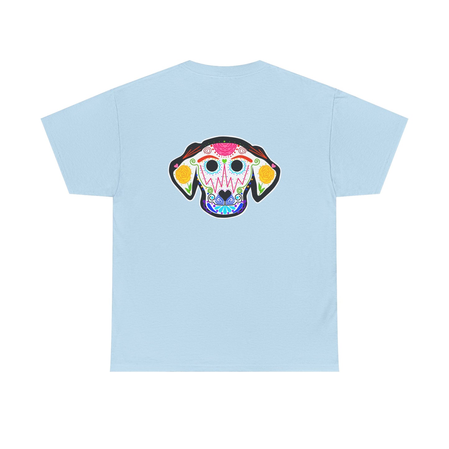 Dia de los Muertos Dog Head Unisex Heavy Cotton Tee