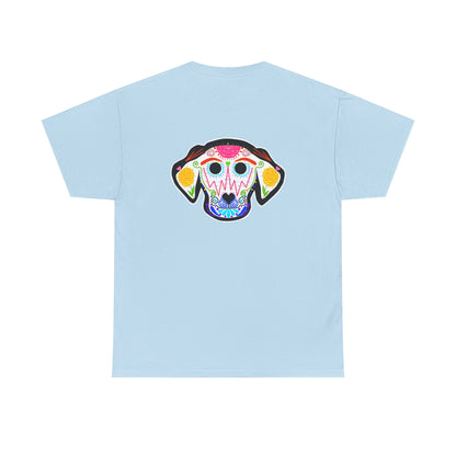 Dia de los Muertos Dog Head Unisex Heavy Cotton Tee