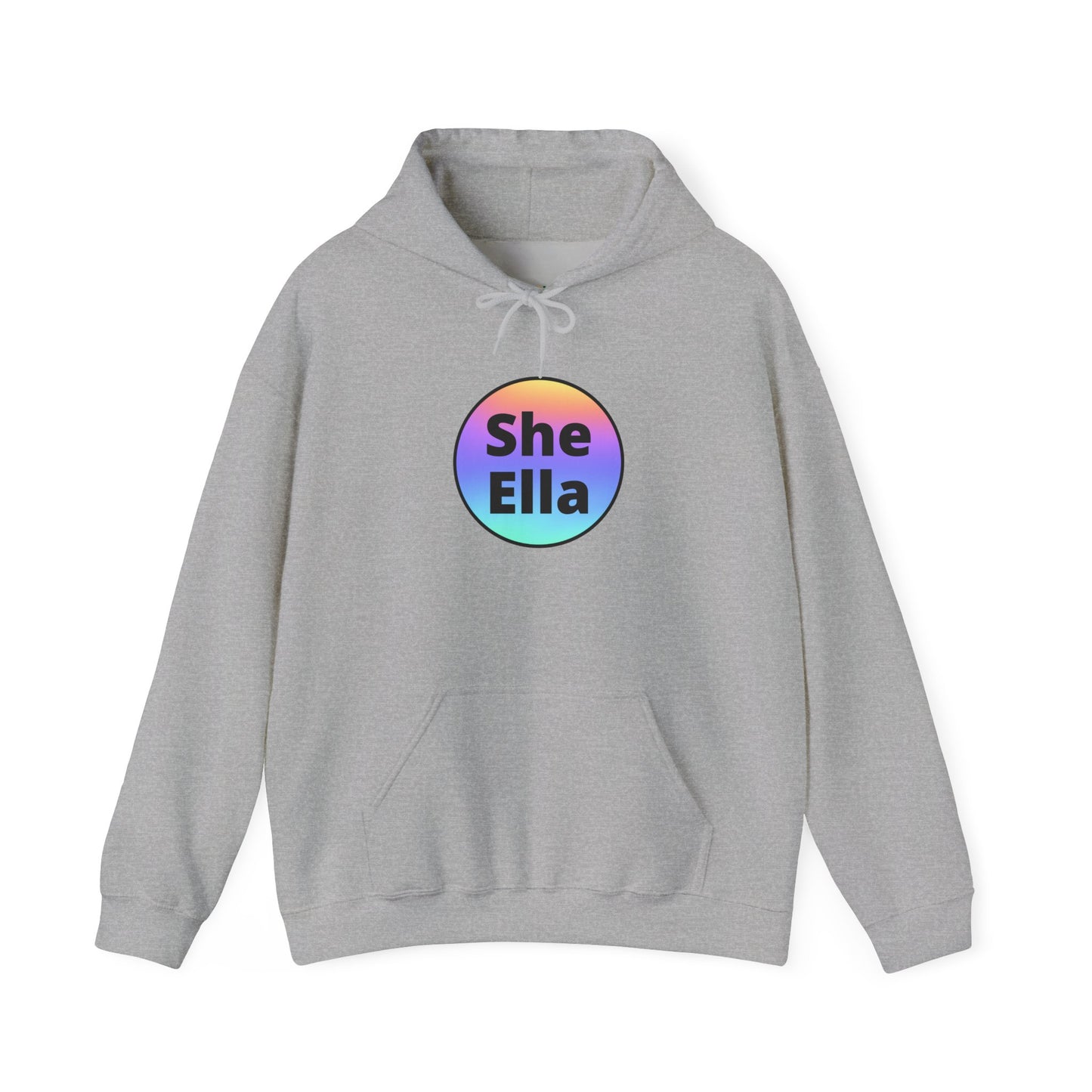 She / Ella  Rainbow Hooded Sweatshirt