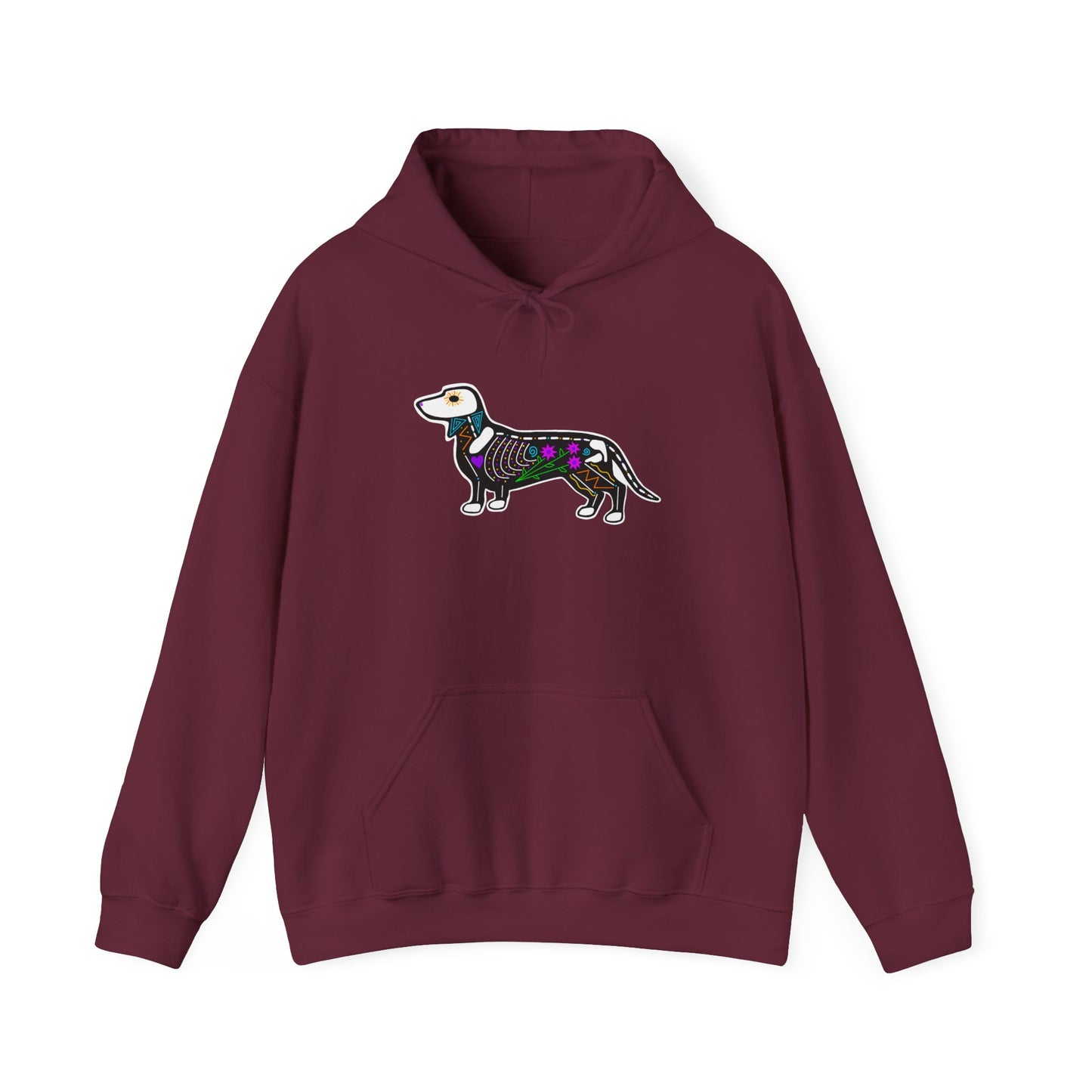 Dia de los Muertos Dachshaund Hooded Sweatshirt
