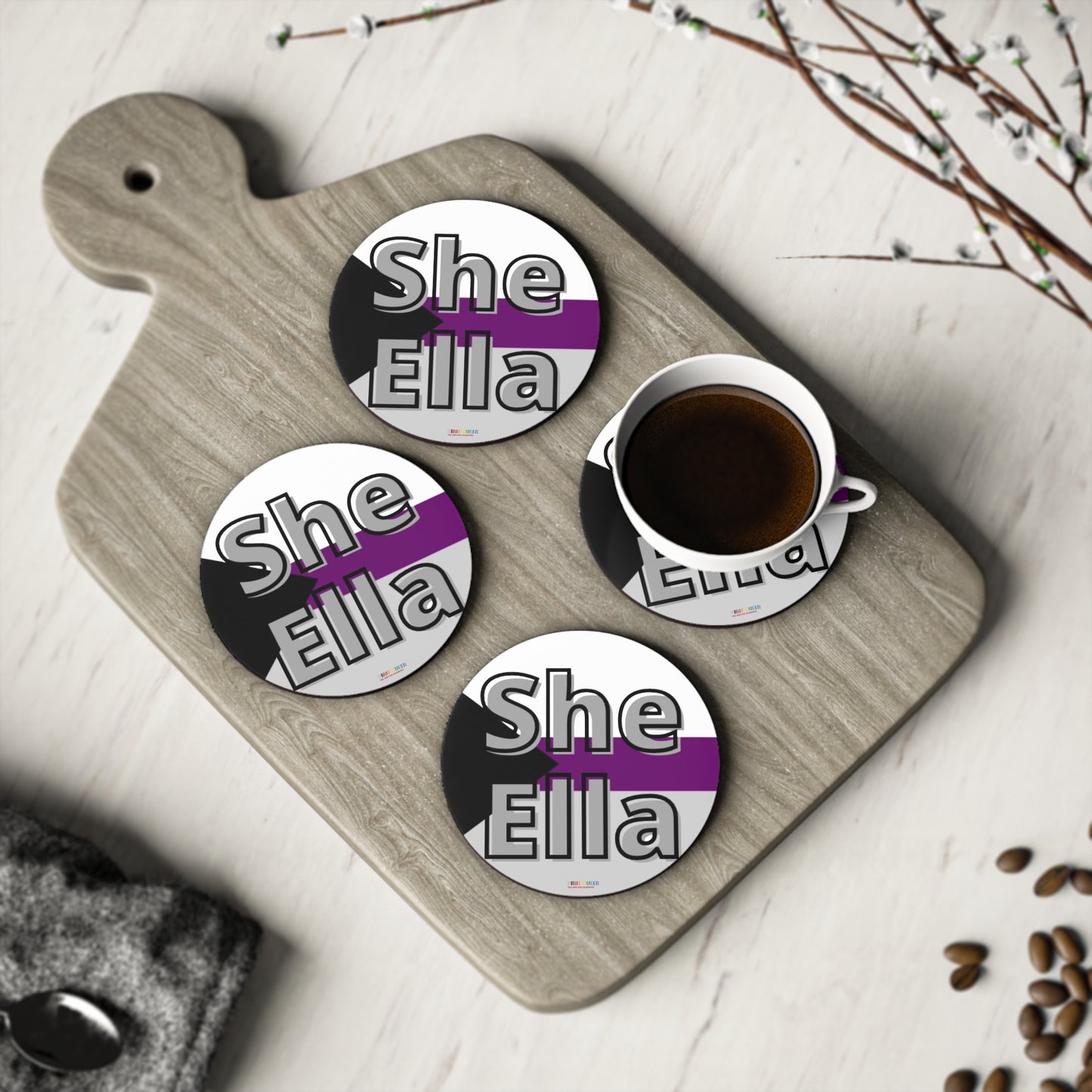 She / Ella Demi Coasters