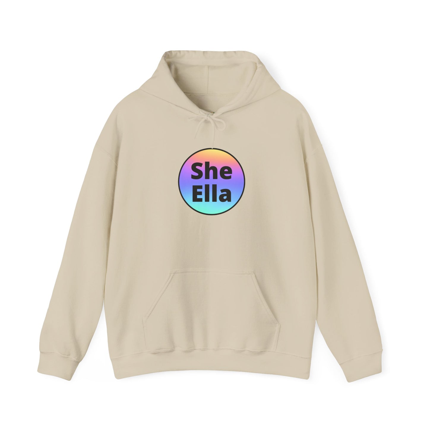 She / Ella  Rainbow Hooded Sweatshirt