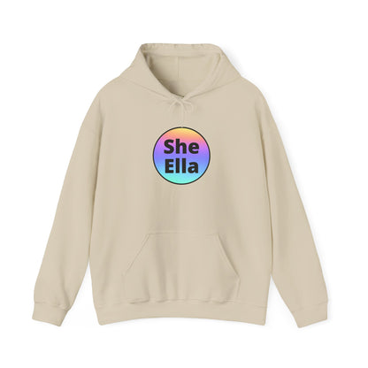 She / Ella  Rainbow Hooded Sweatshirt