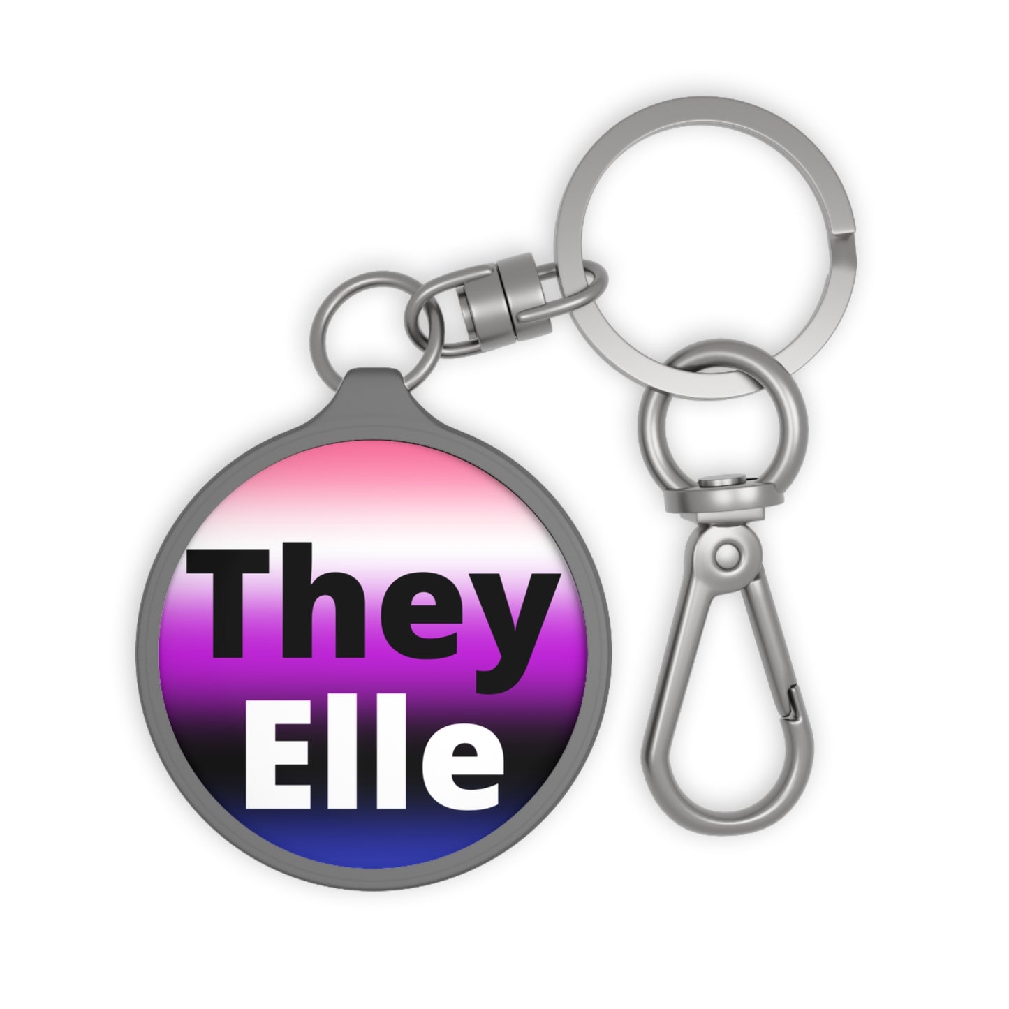 They/Elle Genderfluid Keyring Tag