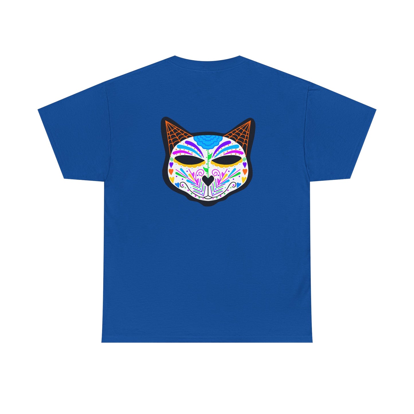 Dia de los Muertos Cat Head Heavy Cotton Tee