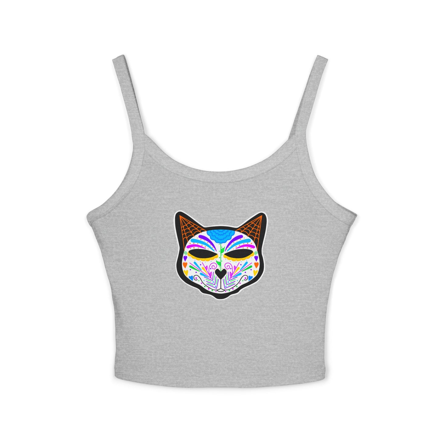 Dia de los Muertos Cat Women's Spaghetti Strap Tank Top