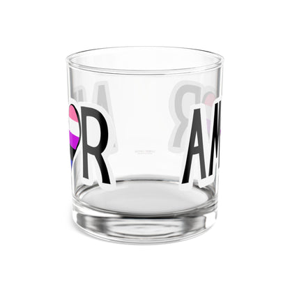 Amor  - Genderfluid Rocks Glass, 10oz