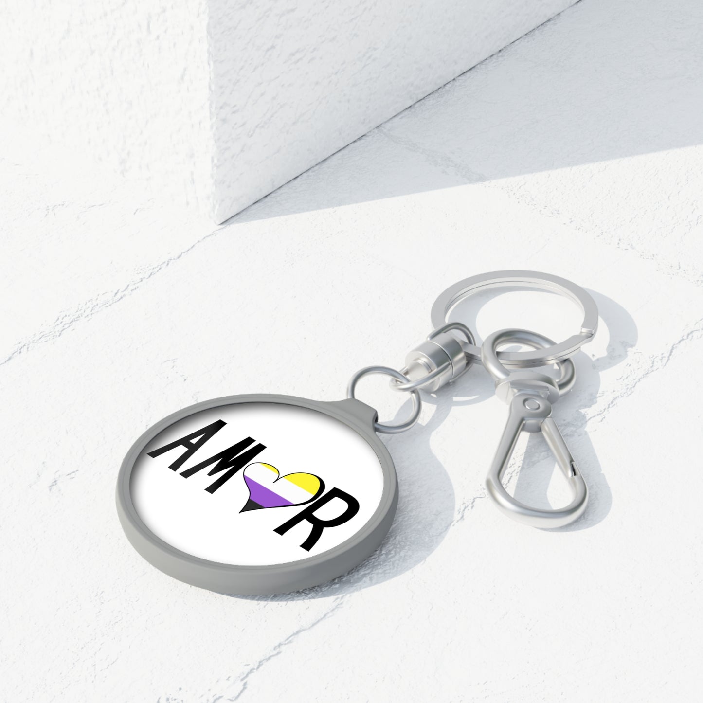 Amor Non Binary Keyring Tag