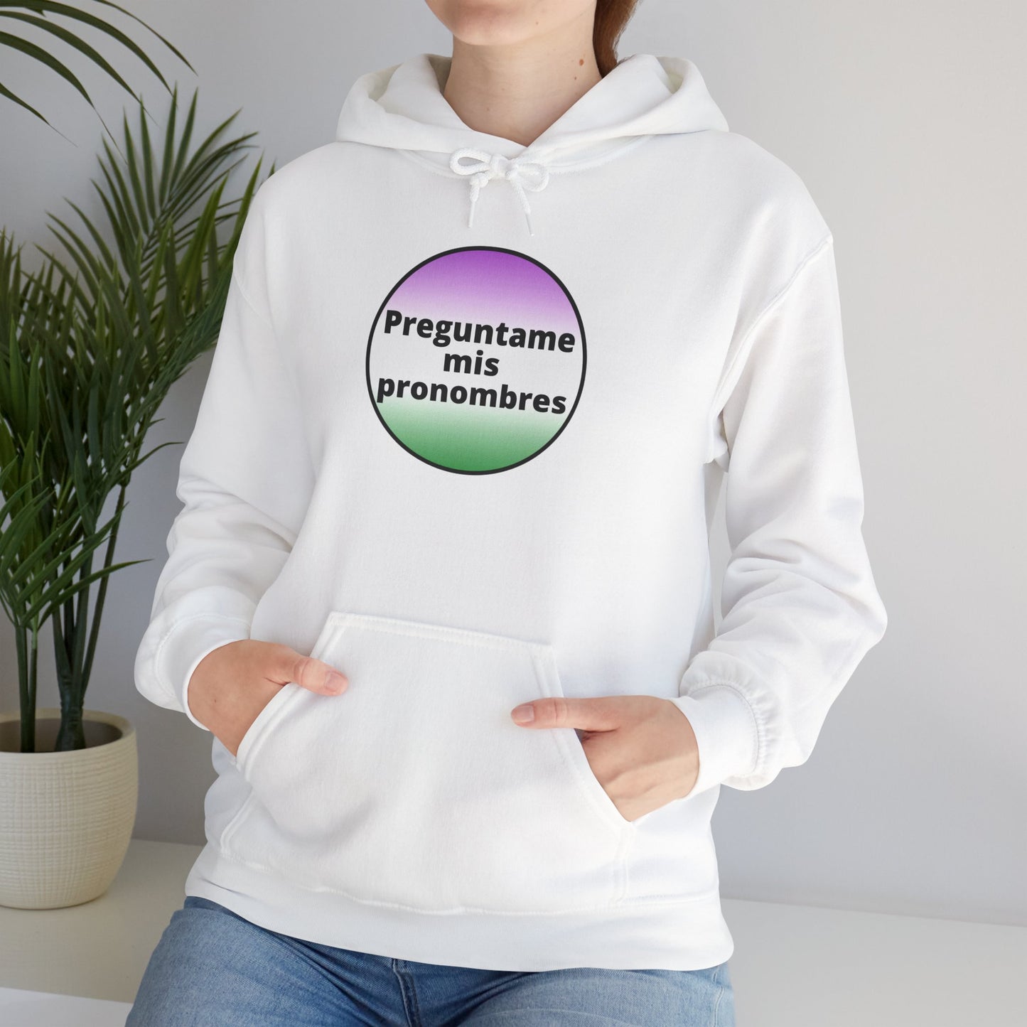 Preguntame mis Pronombres Gender Non-Conforming Hooded Sweatshirt