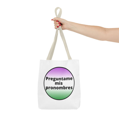 Preguntame mis Pronombres Gender NonConforming Tote Bag