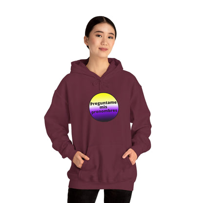 Preguntame mis Pronombres - NonBinary Hooded Sweatshirt
