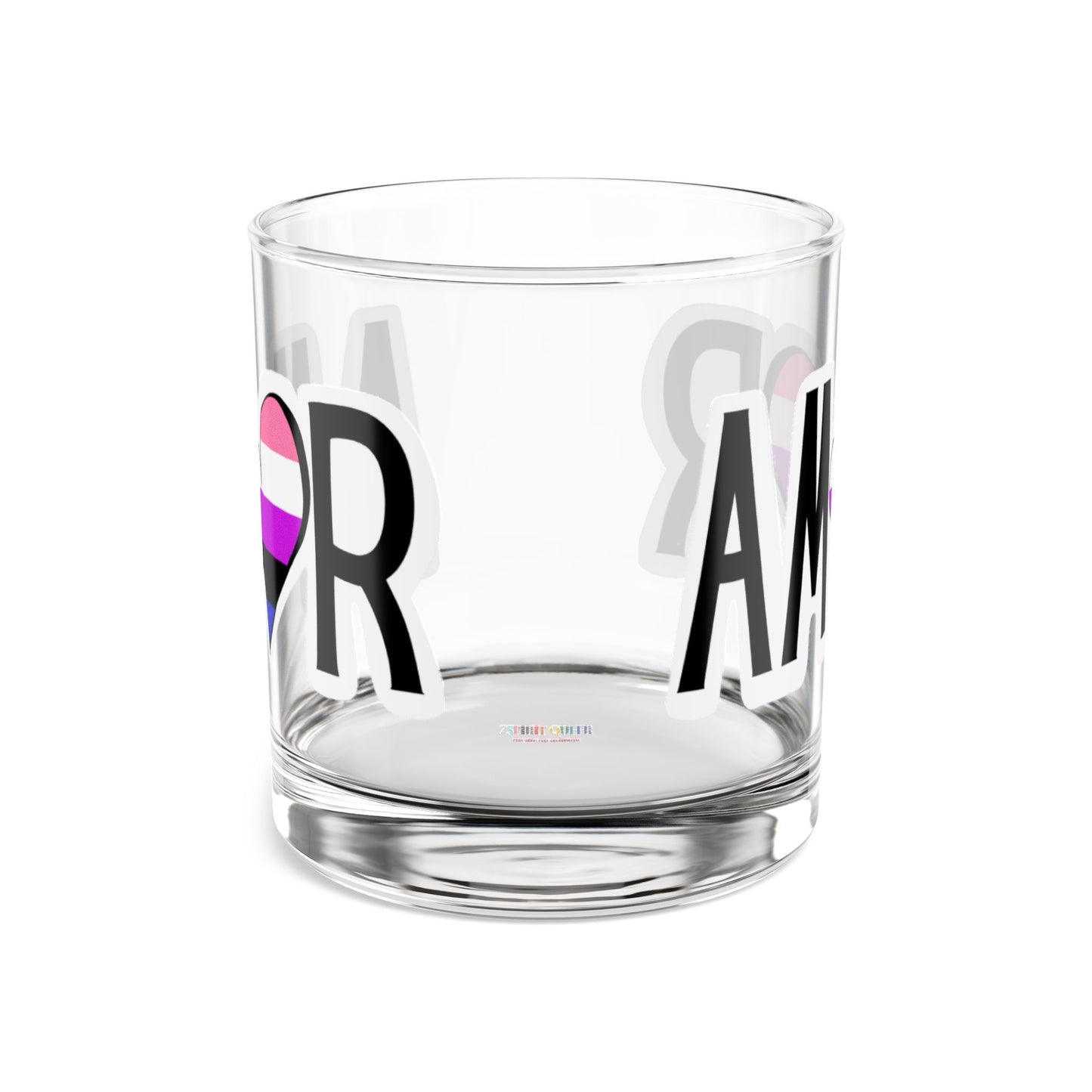 Amor  - Genderfluid Rocks Glass, 10oz