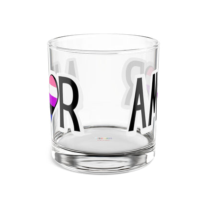 Amor  - Genderfluid Rocks Glass, 10oz
