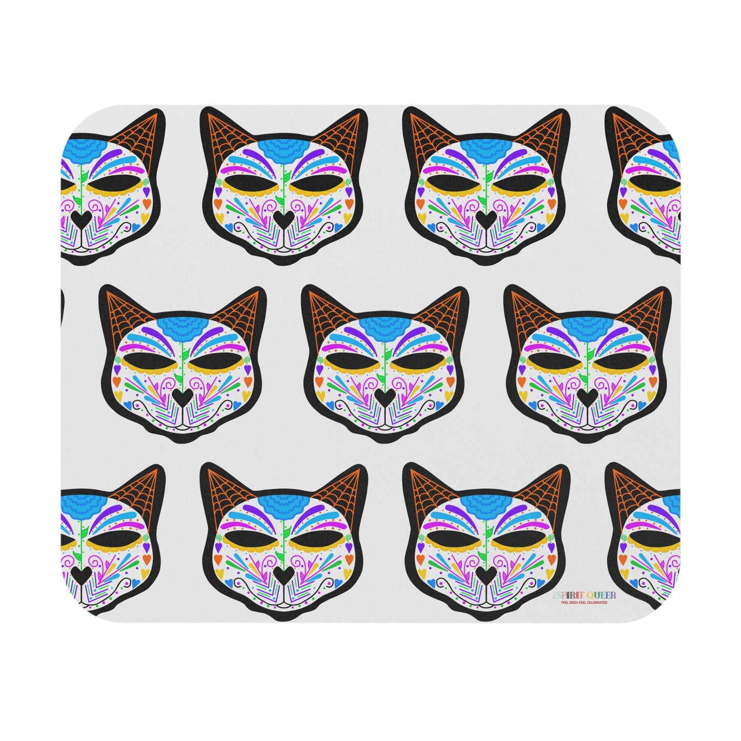 Dia de los Muertos Cat Head Mouse Pad (Rectangle)
