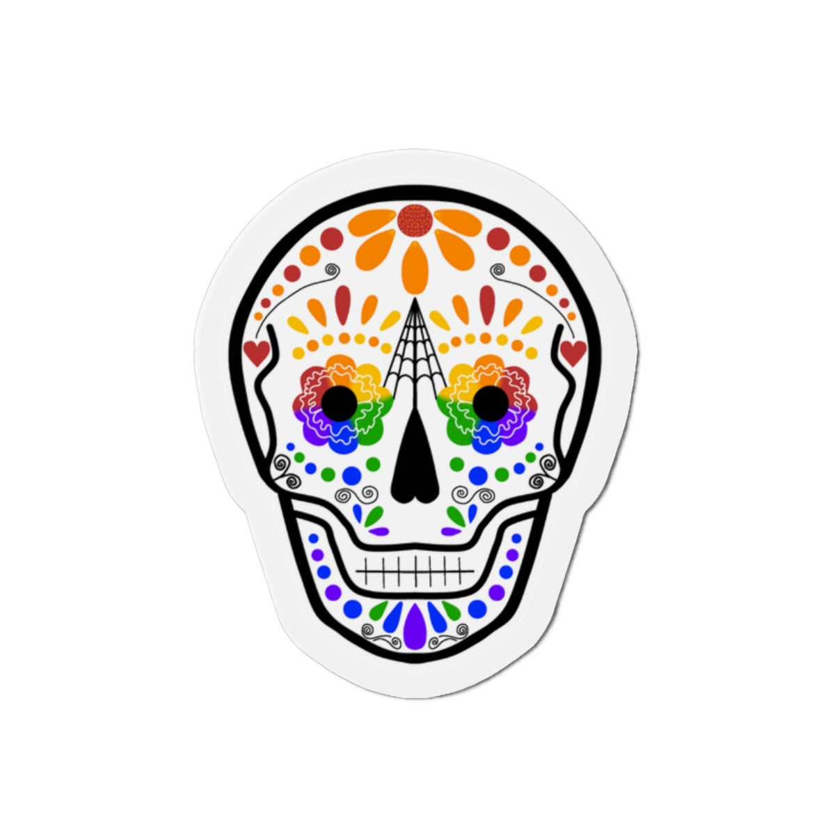 Queer Sugar Skull Die-Cut Magnet