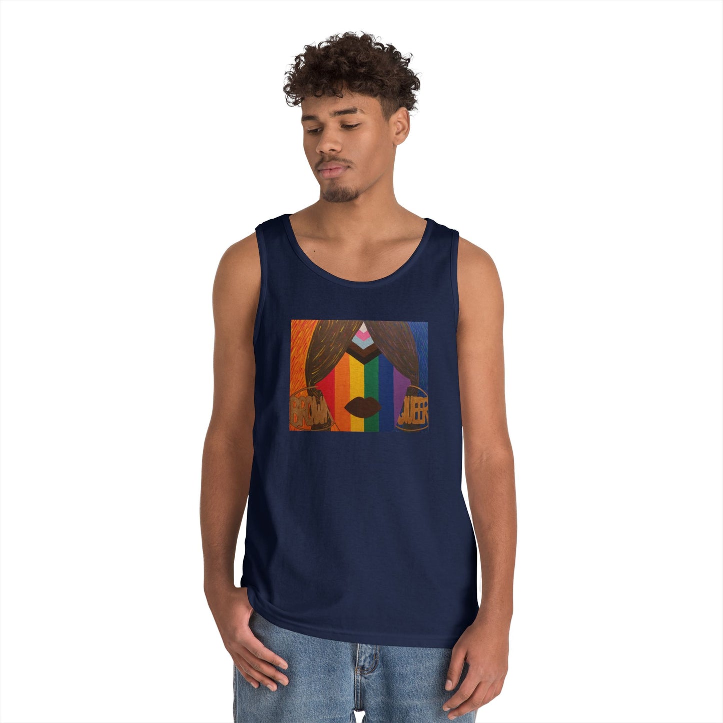 Brown and Queer Heavy Cotton Tank Top