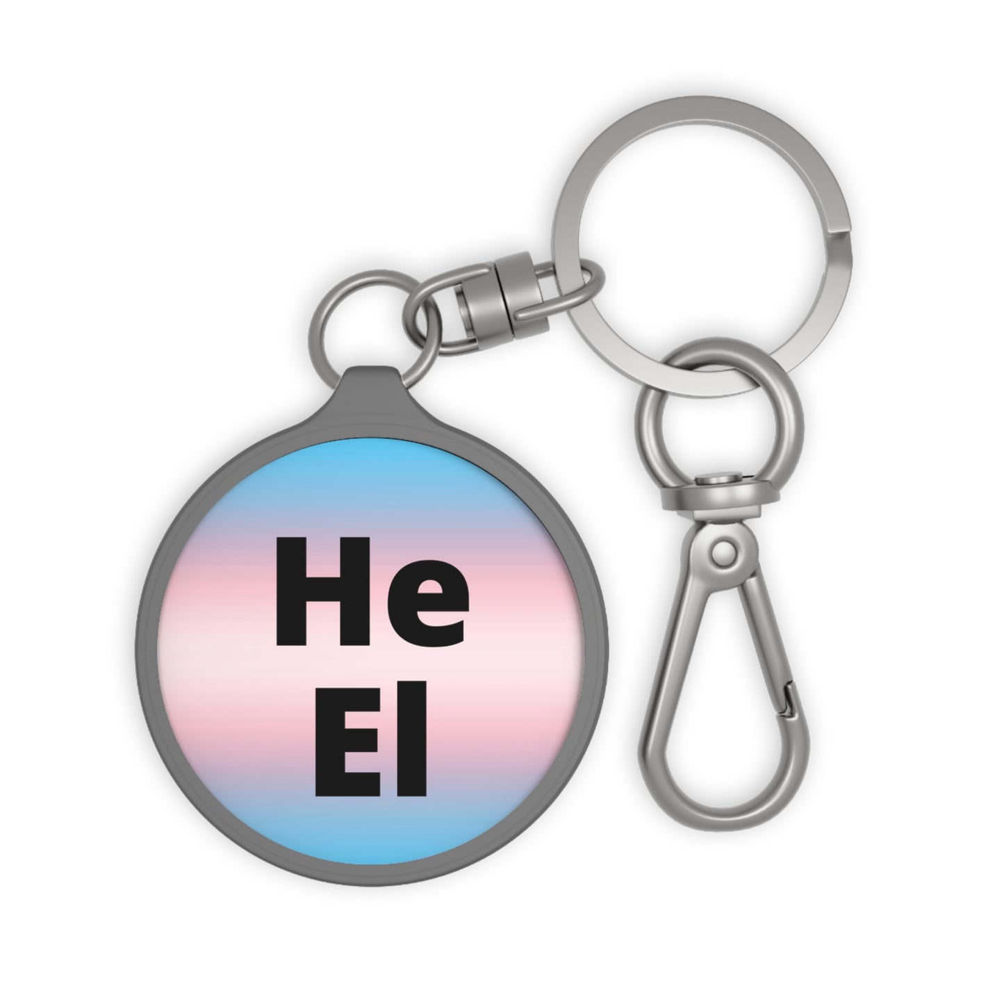 He/El Trans Keyring Tag