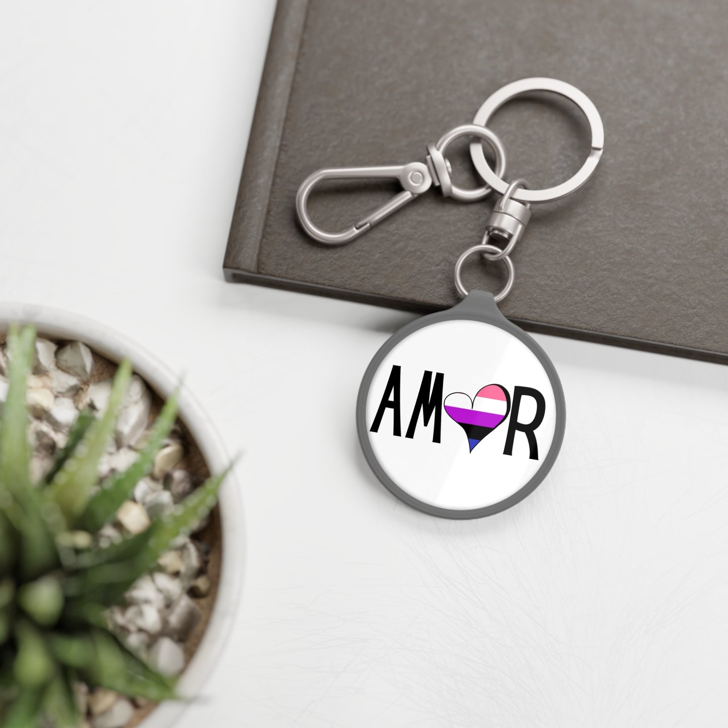 Amor Genderfluid Keyring Tag