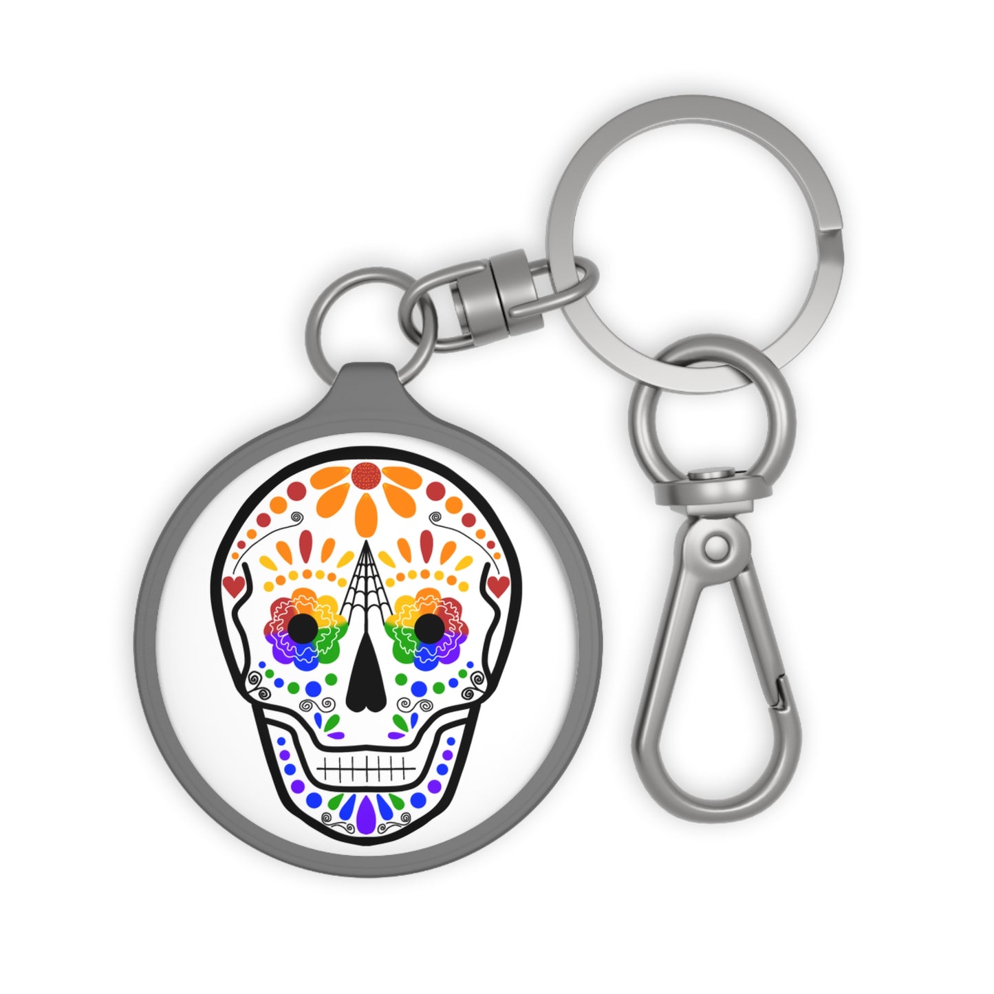 Queer Sugar Skull Keyring Tag