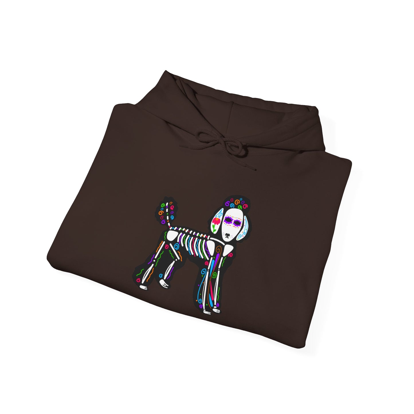 Dia de los Muertos Poodle Hooded Sweatshirt