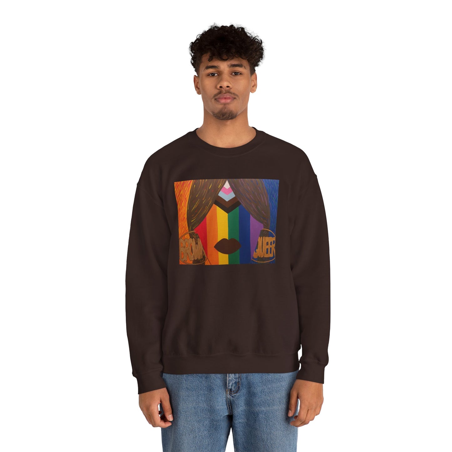 Brown and Queer Crewneck Sweatshirt