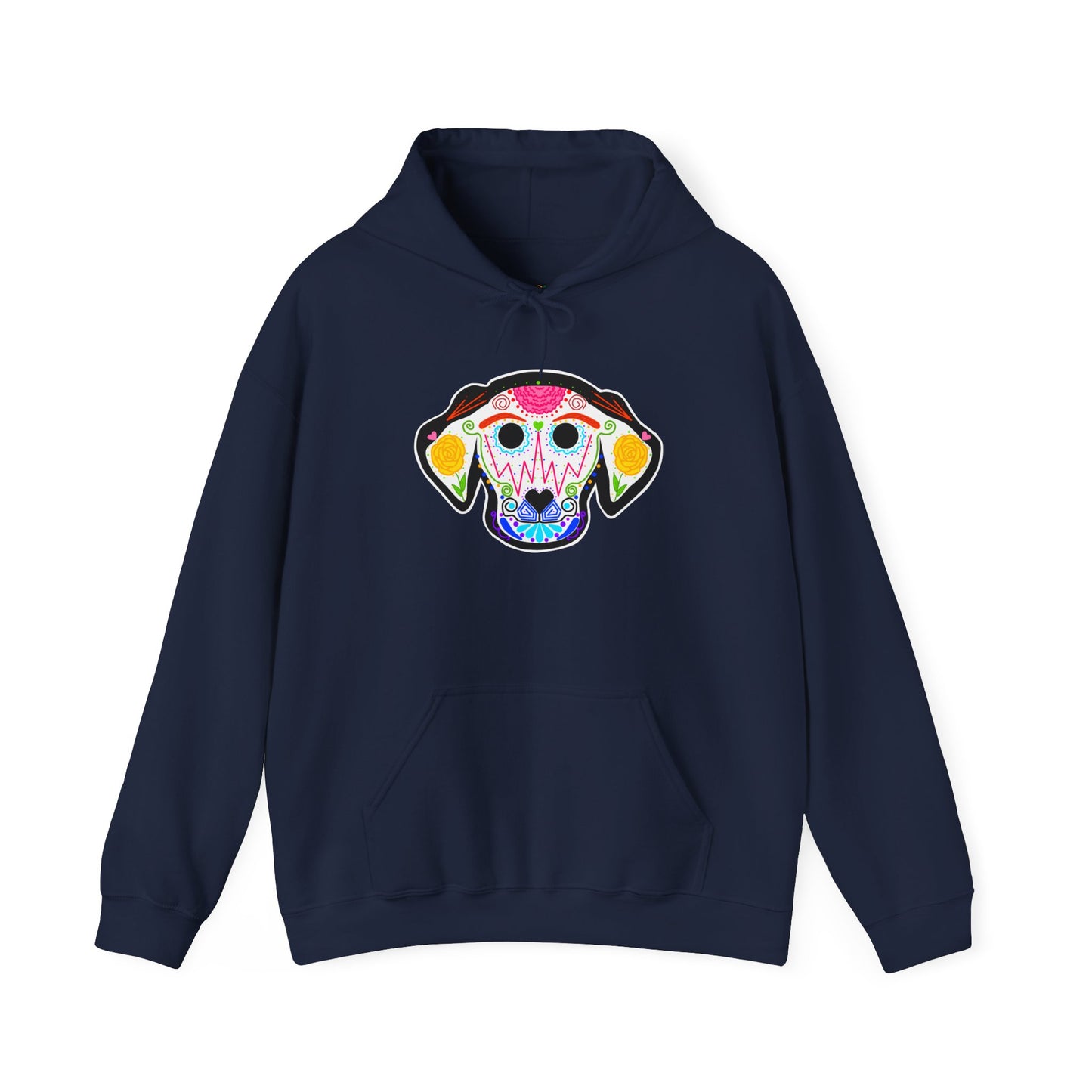 Dia de los Muertos Dog Head Hooded Sweatshirt