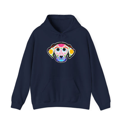 Dia de los Muertos Dog Head Hooded Sweatshirt