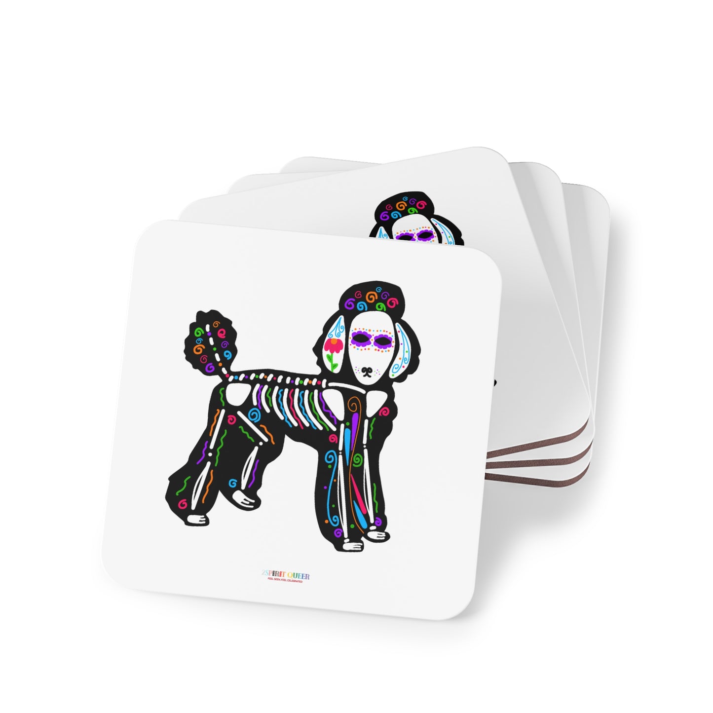 Dia de los Muertos Poodle Coasters