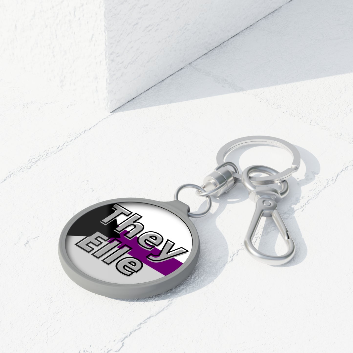 They/Elle Demi Keyring Tag