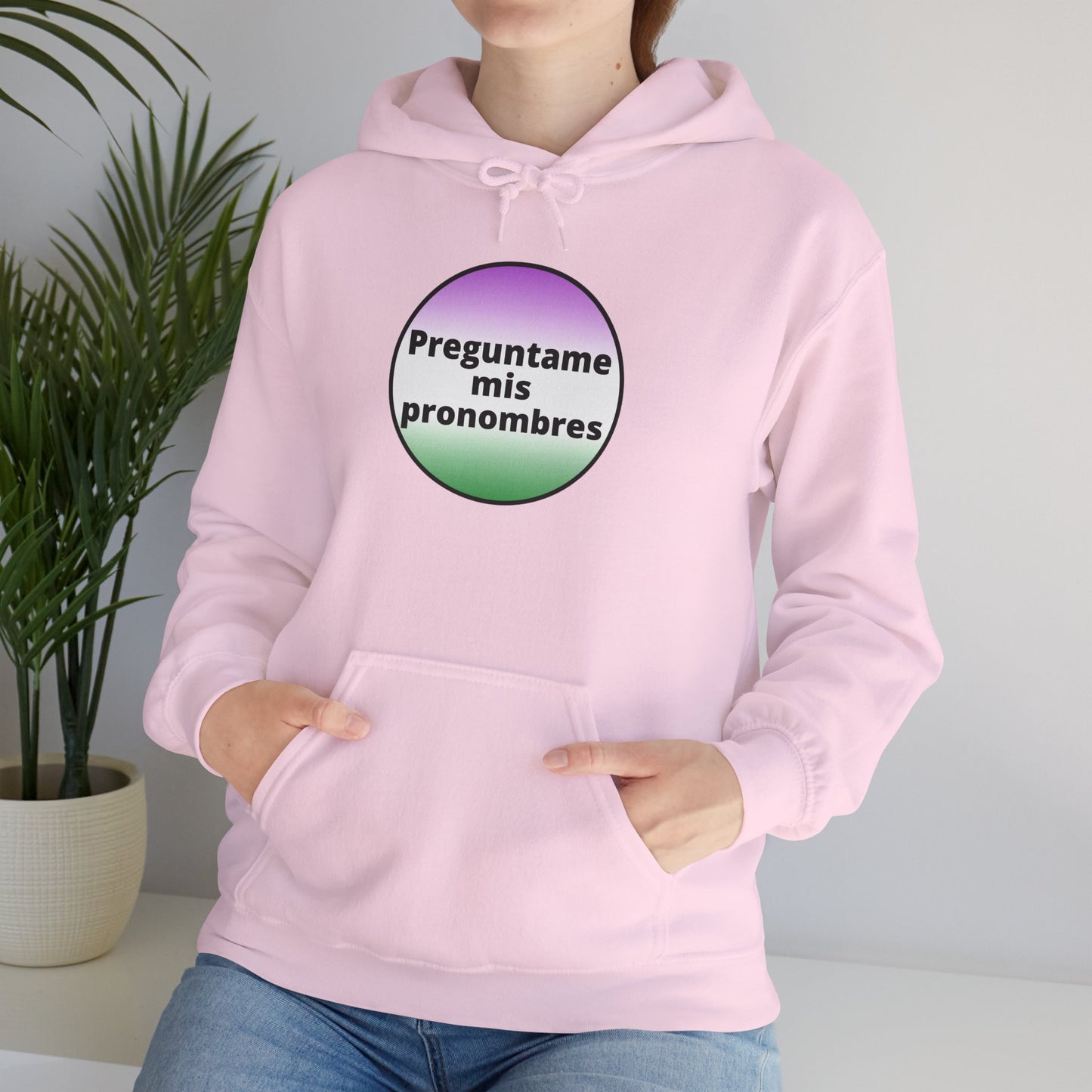 Preguntame mis Pronombres Gender Non-Conforming Hooded Sweatshirt