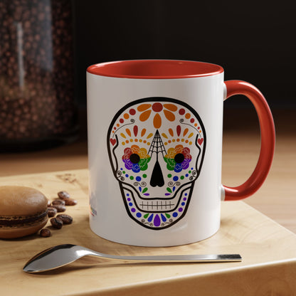 Queer Sugar Skull Accent Coffee Mug